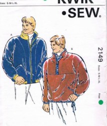 2149 MALE LOOSE ZIP/PULLOVER COLLAR STRETCH JACKET PATTERN S-XL